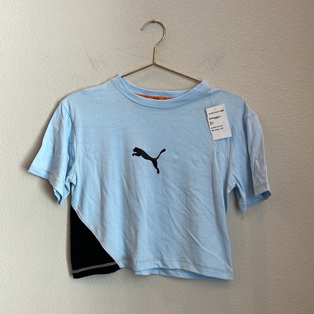 NWT Puma Run Crop Colorblock T-shirt Size X-Small